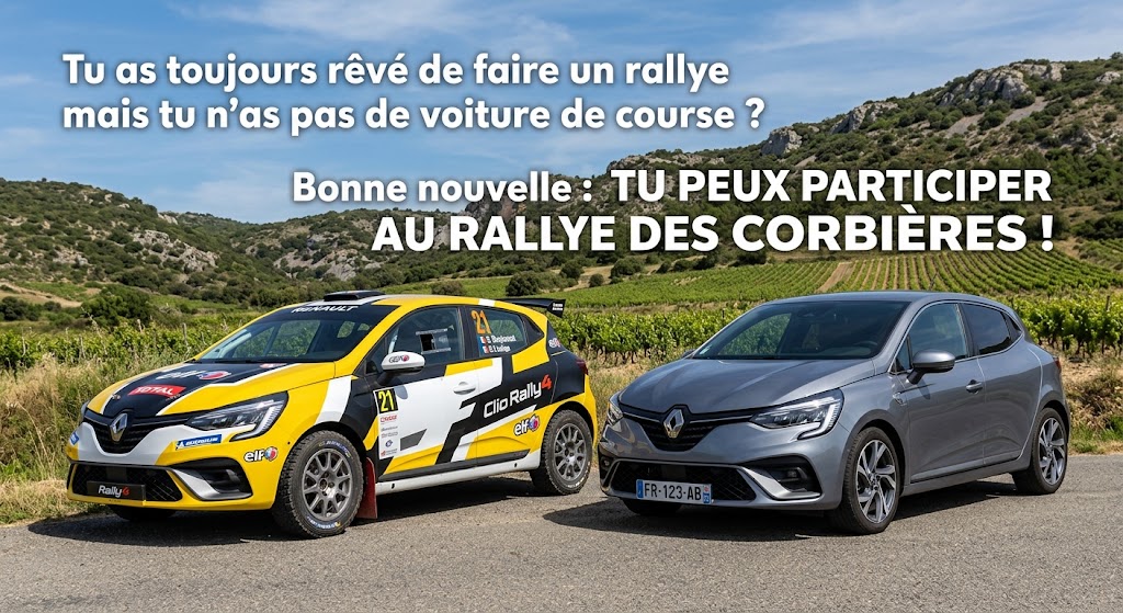 Vis le Rallye des Corbières de l&rsquo;intérieur : Prends le départ avec ta propre voiture !