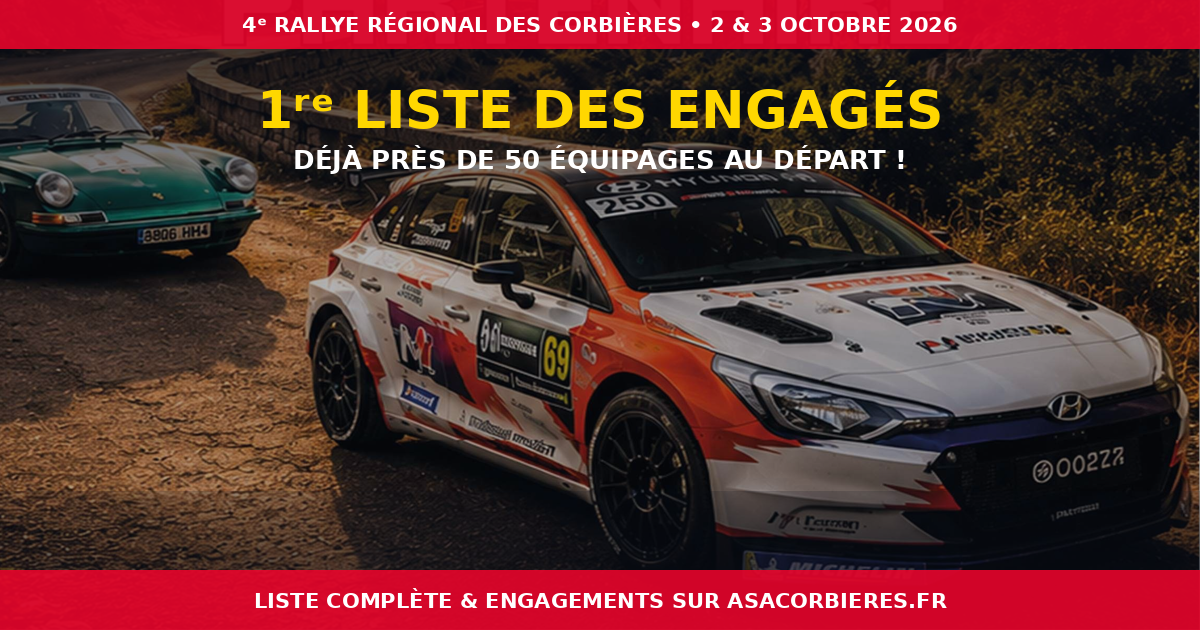 4ᵉ Rallye des Corbières : découvrez la 1ʳᵉ liste provisoire des engagés !